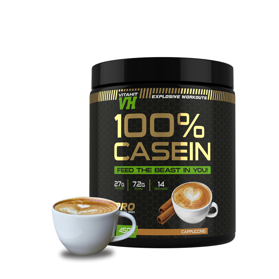 Мицеллярный казеин Vitahit Casein 100% банка 450 г Капучино