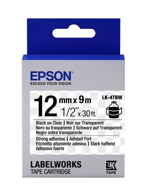

Картридж лента для принтера Epson LK-4TBW (LK-4TBW) прозрачный, оригинальный, LK-4TBW
