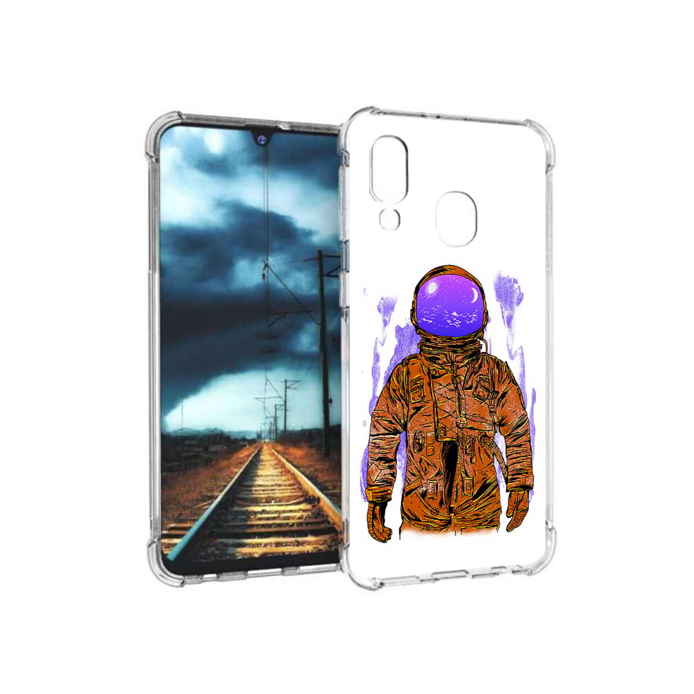 

Чехол MyPads Tocco для Samsung Galaxy A40 нарисованный мужчина в скафандре, Прозрачный, Tocco