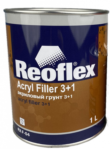 Грунт Reoflex акриловый 3+1 серый 1,0 л (БЕЗ ОТВЕРДИТЕЛЯ, нужен отвердитель 192215t)