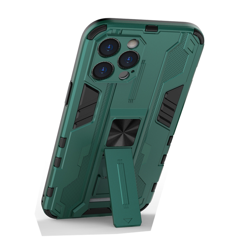 фото Противоударный чехол с подставкой transformer для iphone 12 pro (зеленый) black panther