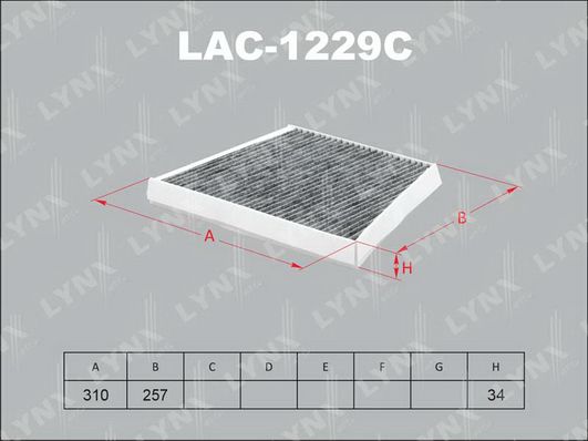 

Фильтр воздушный салона LYNXauto LAC-1229C
