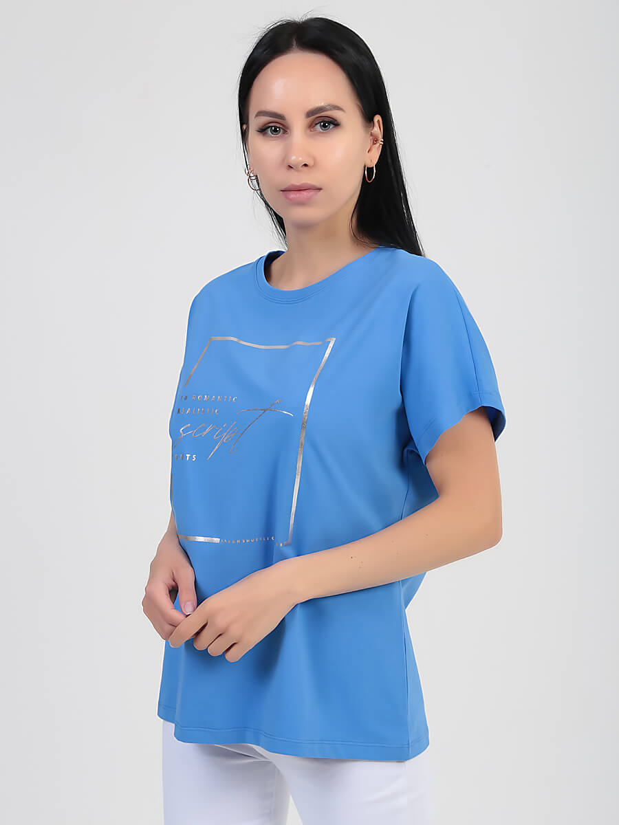 

Футболка женская Vitacci TSWV922-10 голубая 52-54 RU, TSWV922
