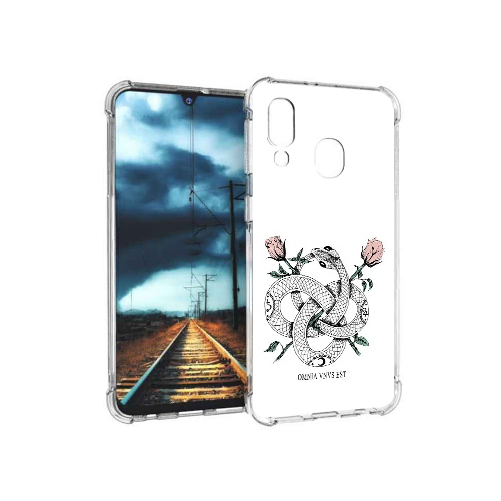Чехол MyPads Tocco для Samsung Galaxy A40 нарисованная змея абстракция (PT128655.504.502)