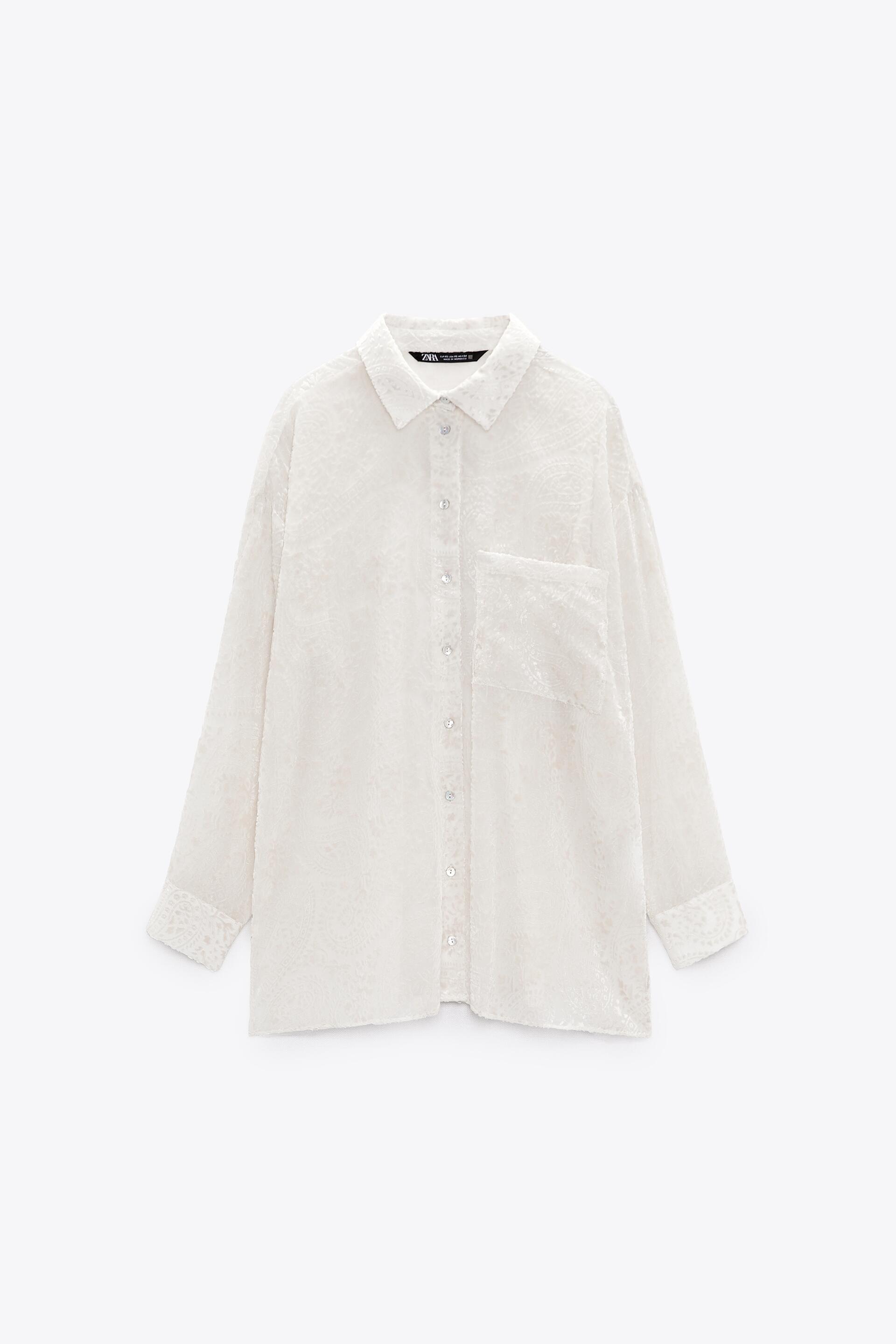 

Рубашка женская ZARA 02073953 белая L (доставка из-за рубежа), 02073953