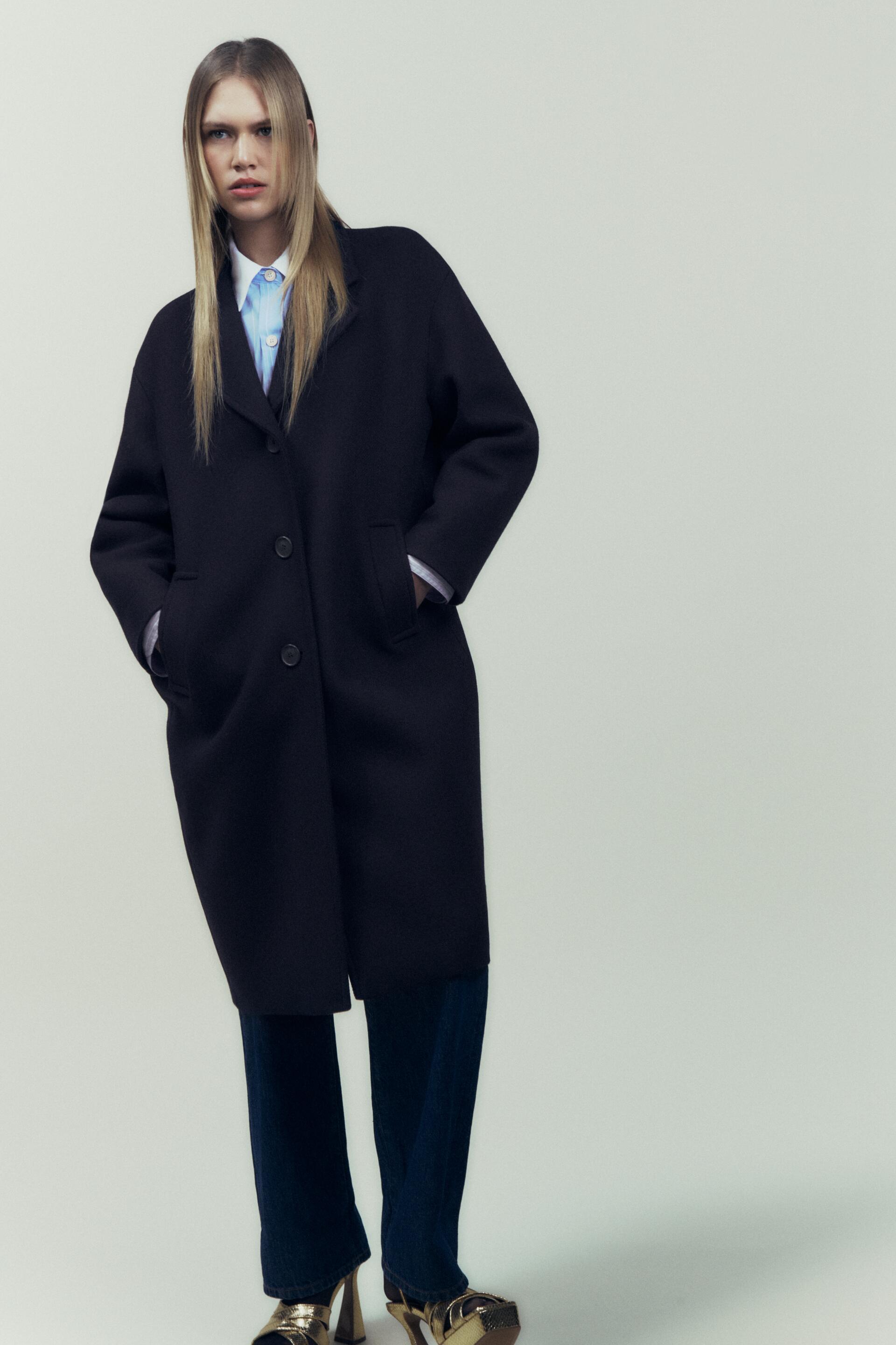 

Пальто женское ZARA 02060298 синее M (доставка из-за рубежа), Синий, 02060298