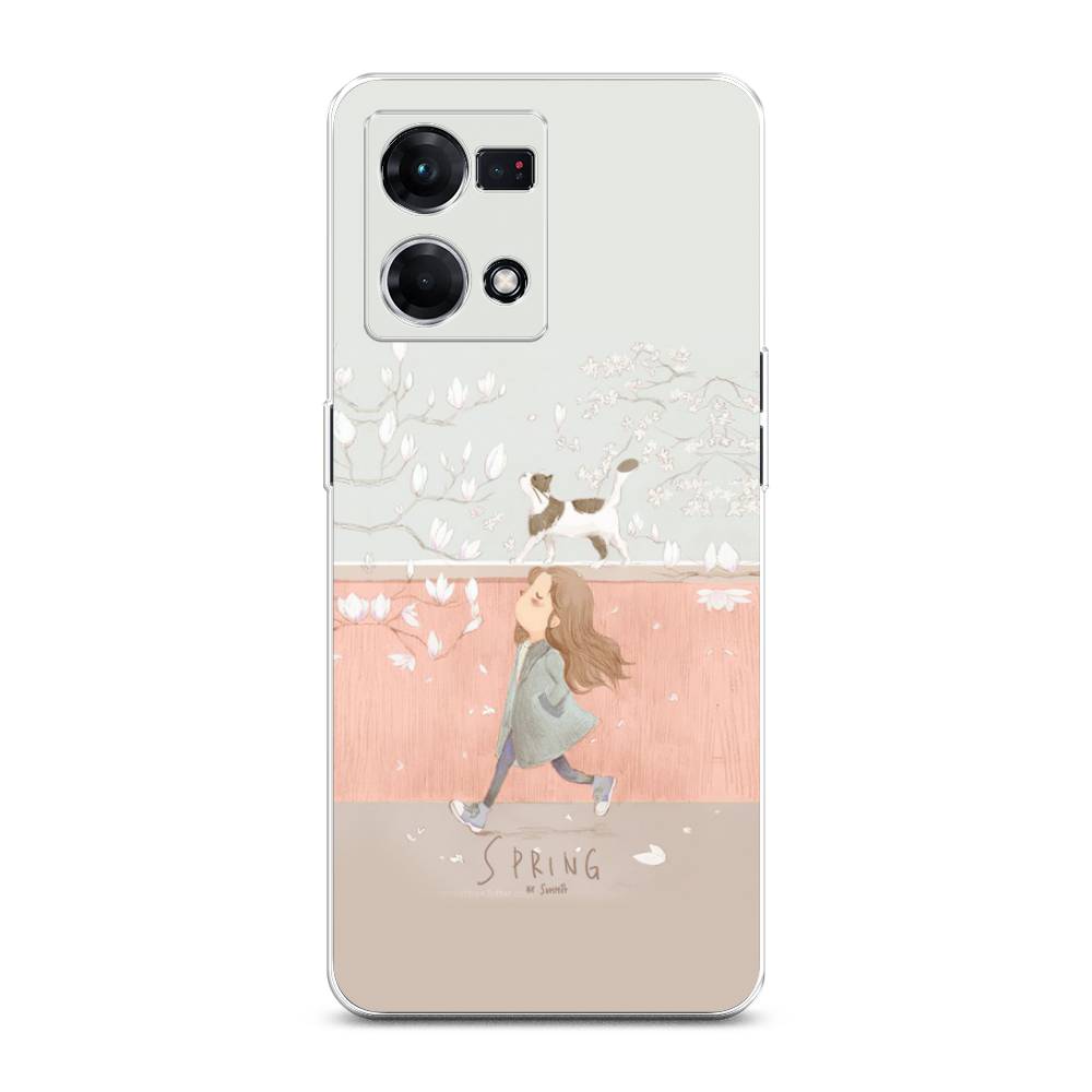 

Чехол Awog на Oppo Reno 8 4G "Девочка-весна", Серый, 2511450-7