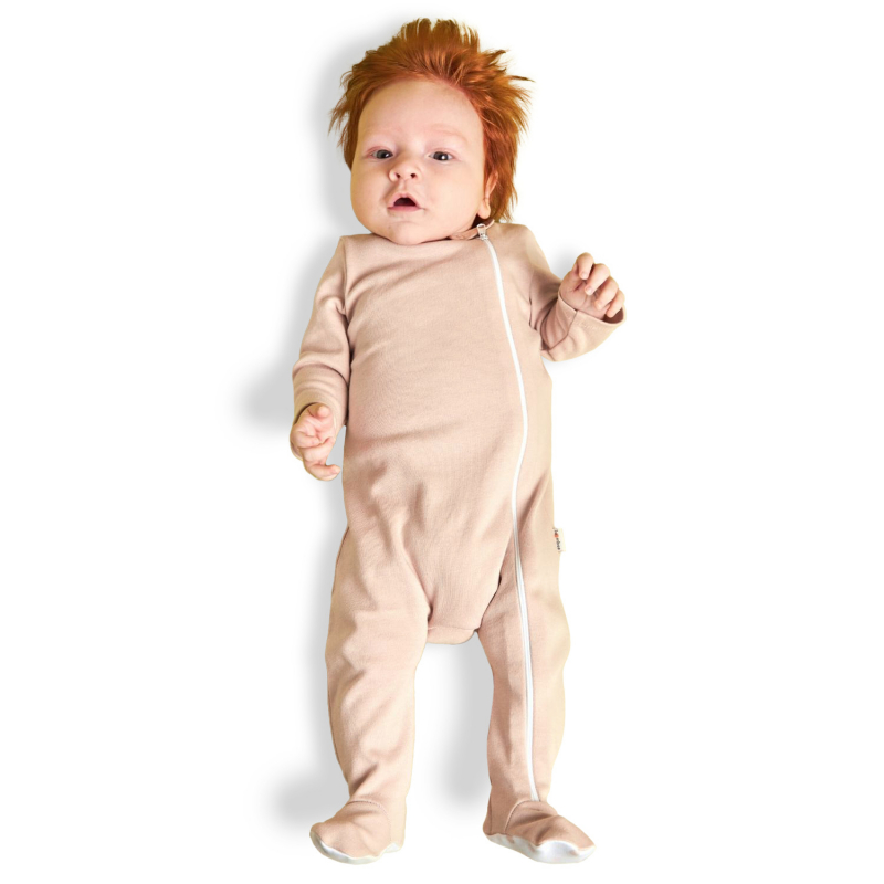 фото Детский слип комбинезон для новорожденных loombee арт. с-sk-4236-68 бежевый р.68