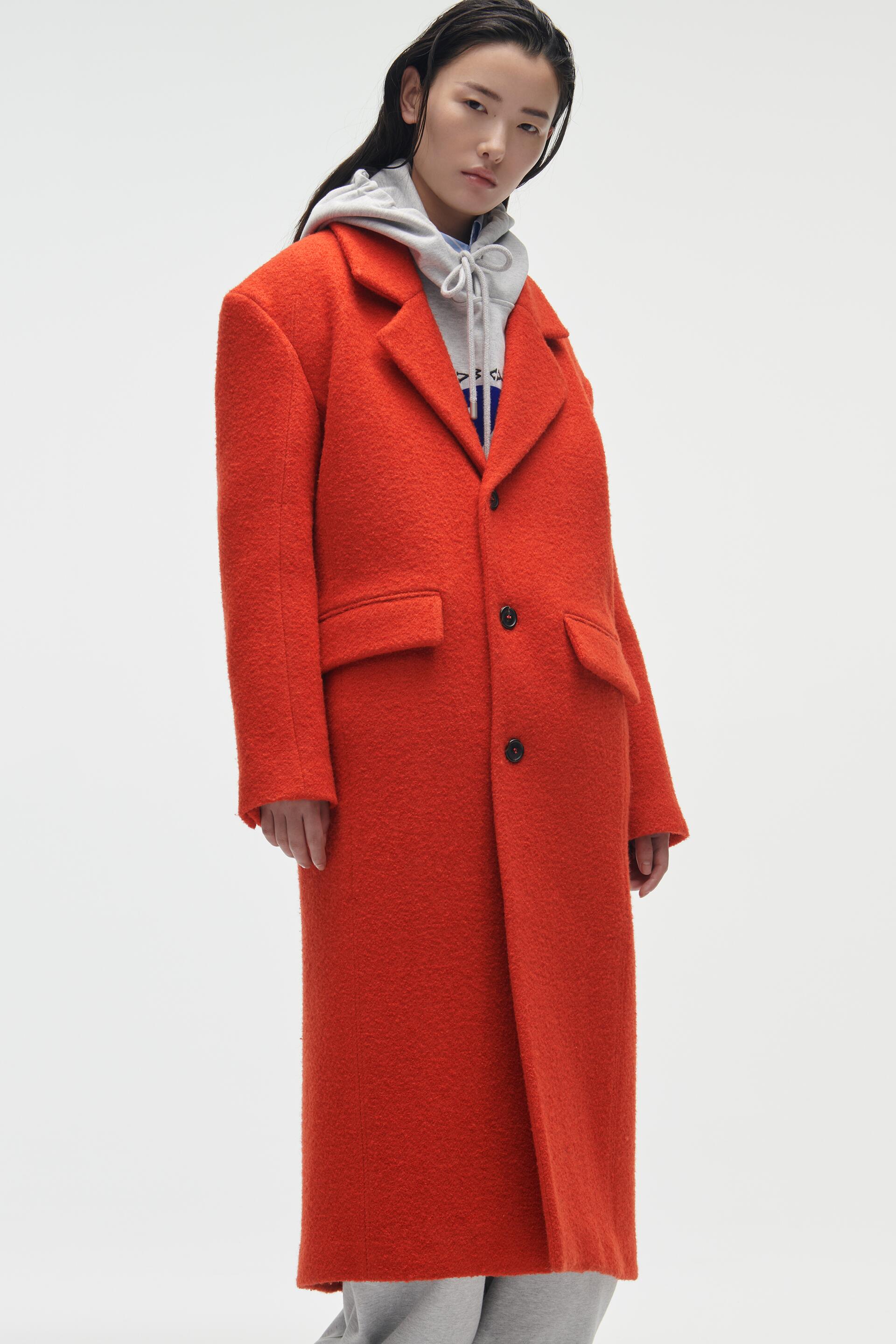 Пальто женское ZARA 02010840 оранжевое M (доставка из-за рубежа)