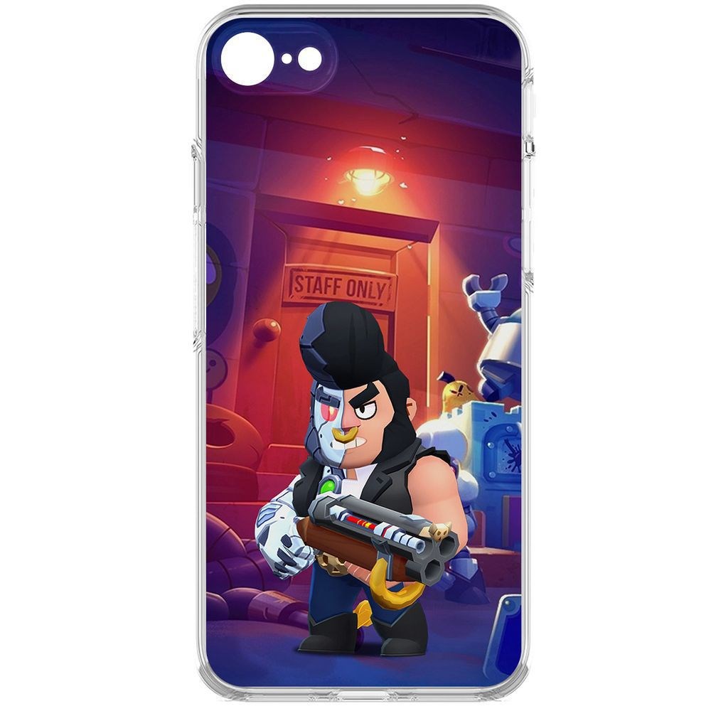 

Чехол-накладка Brawl Stars-Б-800 для iPhone 7/8/SE 2020 с защитой камеры, Прозрачный