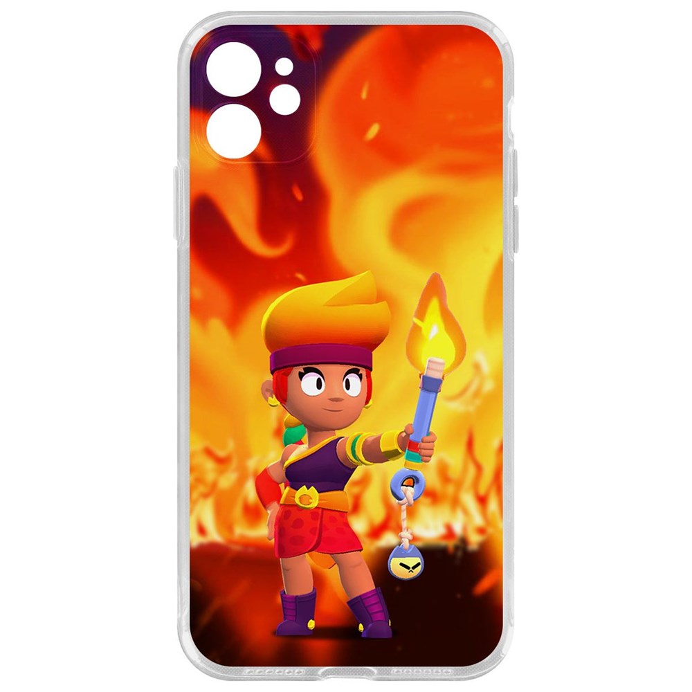 

Чехол-накладка Brawl Stars-Амбер для iPhone 11 с защитой камеры, Прозрачный