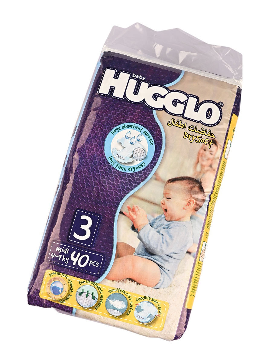 фото Подгузники детские hugglo на липучках, размер 3 (4-9 кг.) 40