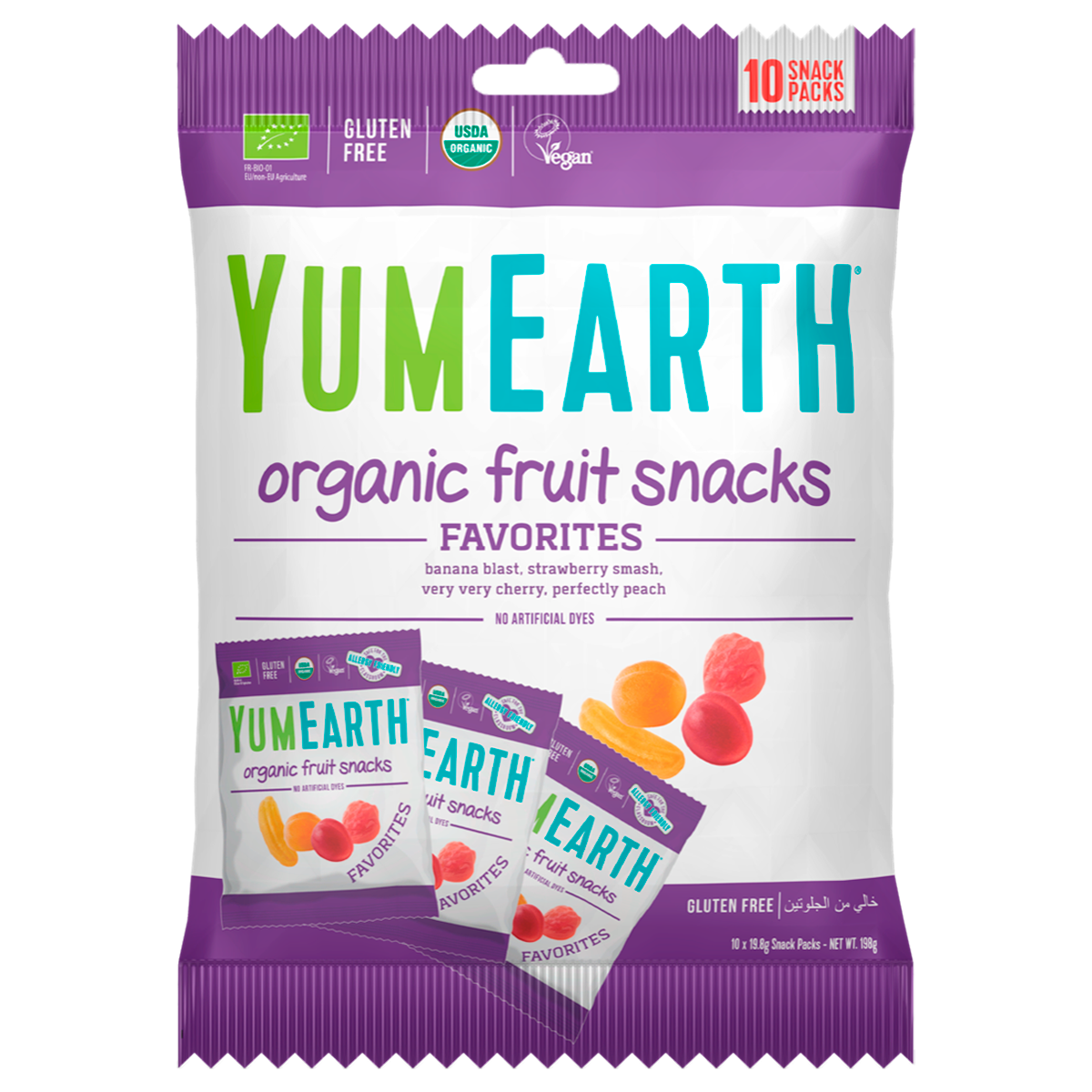 Мармелад YumEarth Organic Fruit Snacks, 10 пакетов по 19,8 г