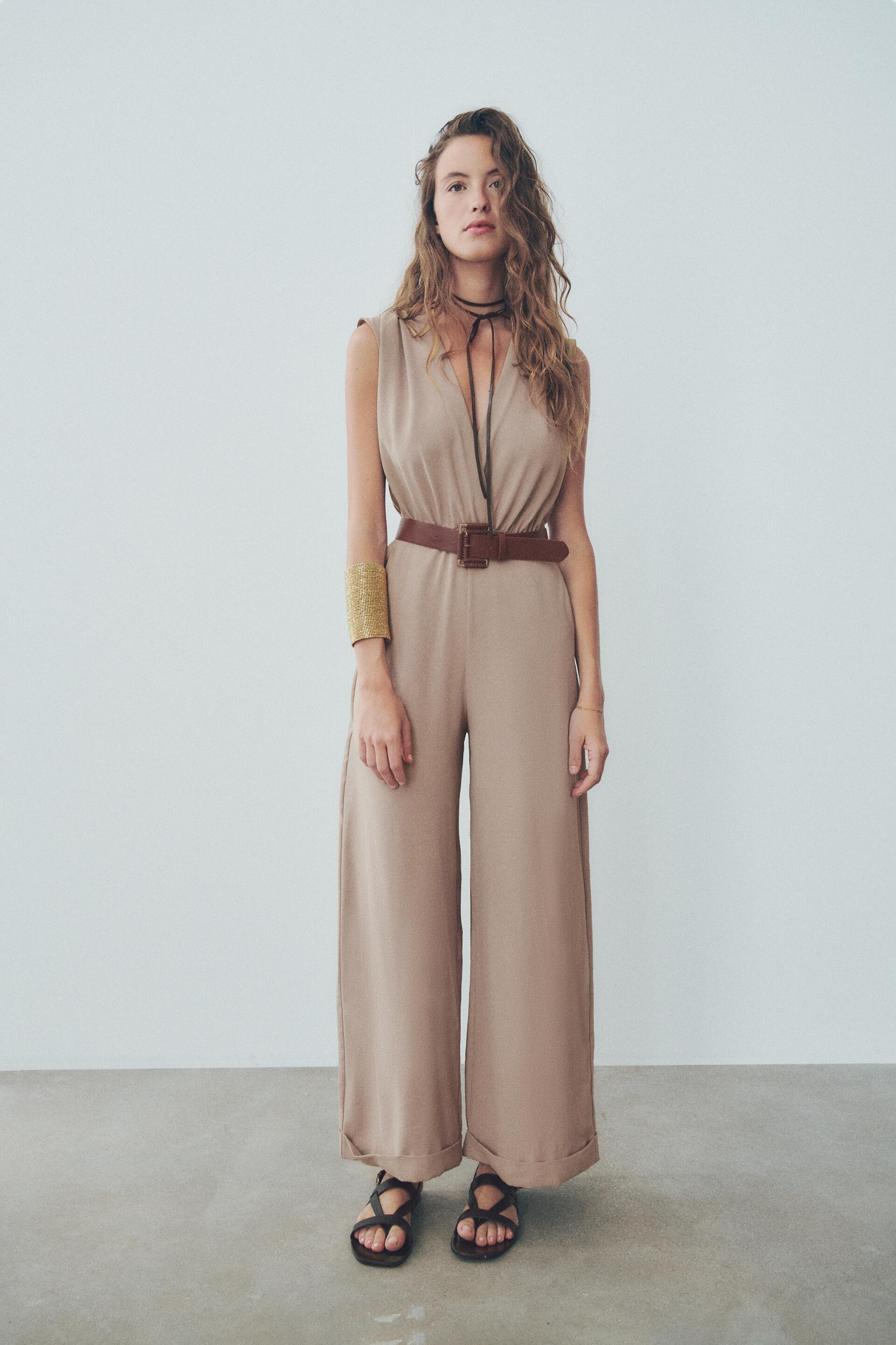 

Комбинезон женский ZARA 01971174 бежевый XL, 01971174
