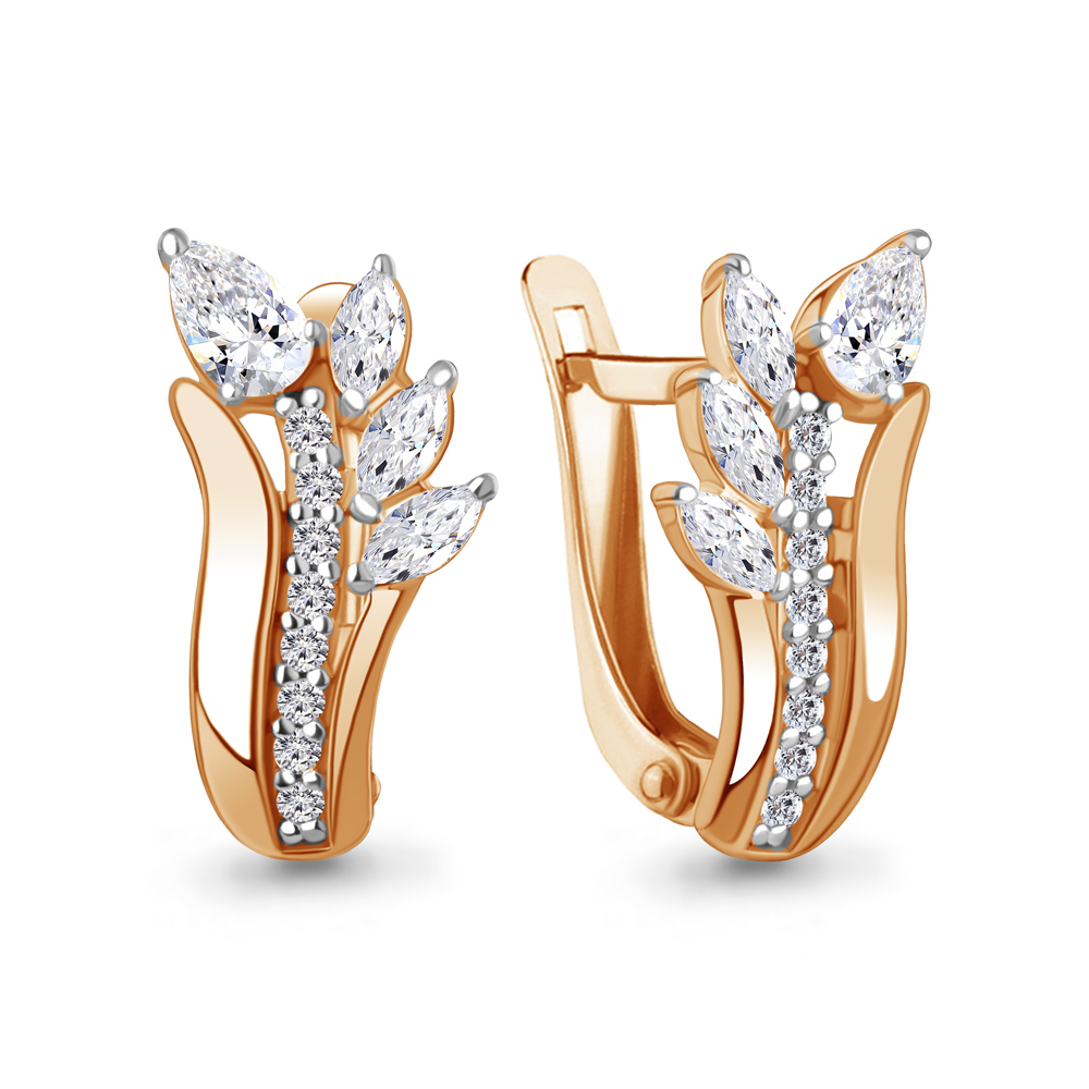

Серьги из серебра Aquamarine 400166А, фианит, 400166А_925_з