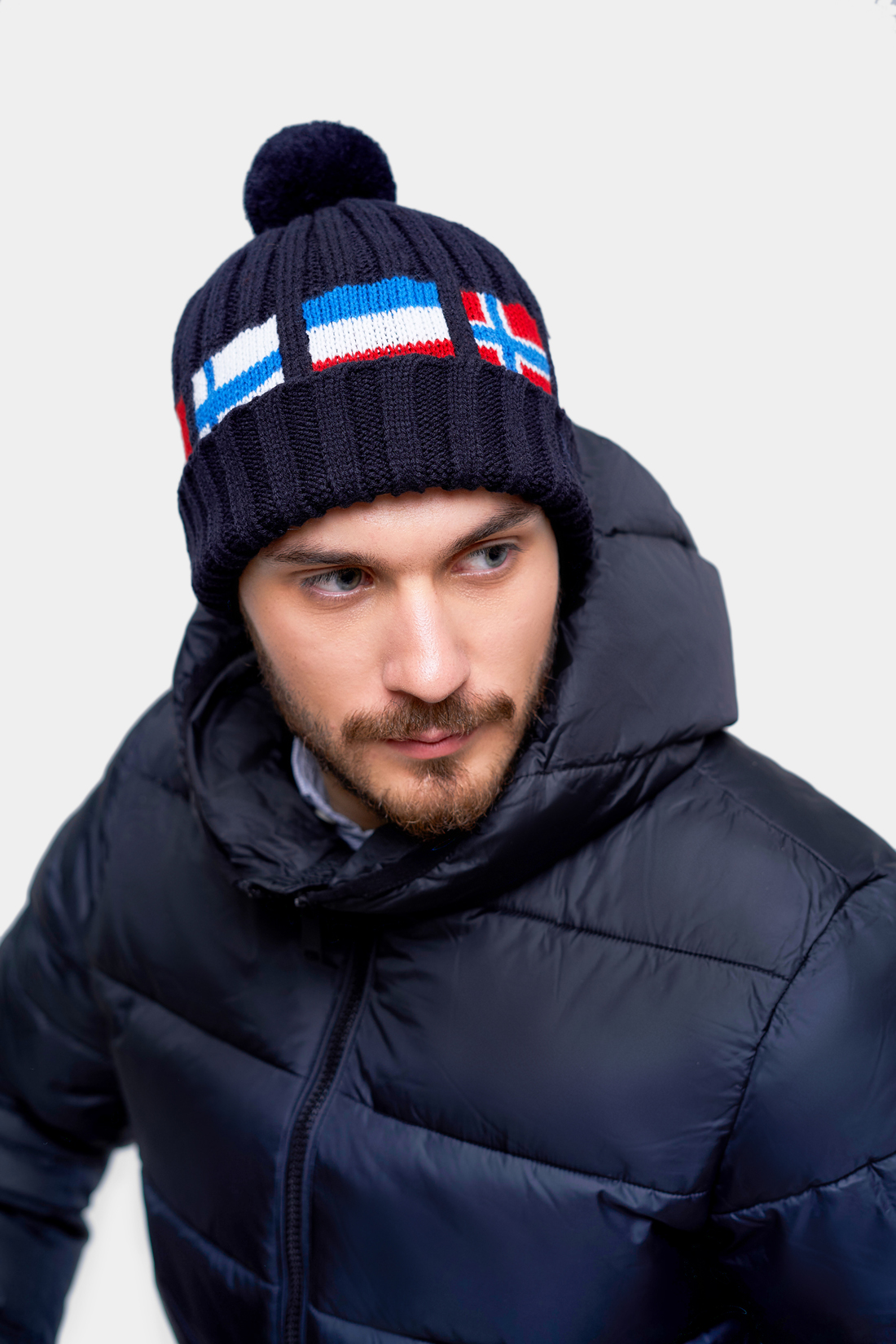 

Шапка бини мужская Baon B840561 deep navy, р.58, B840561