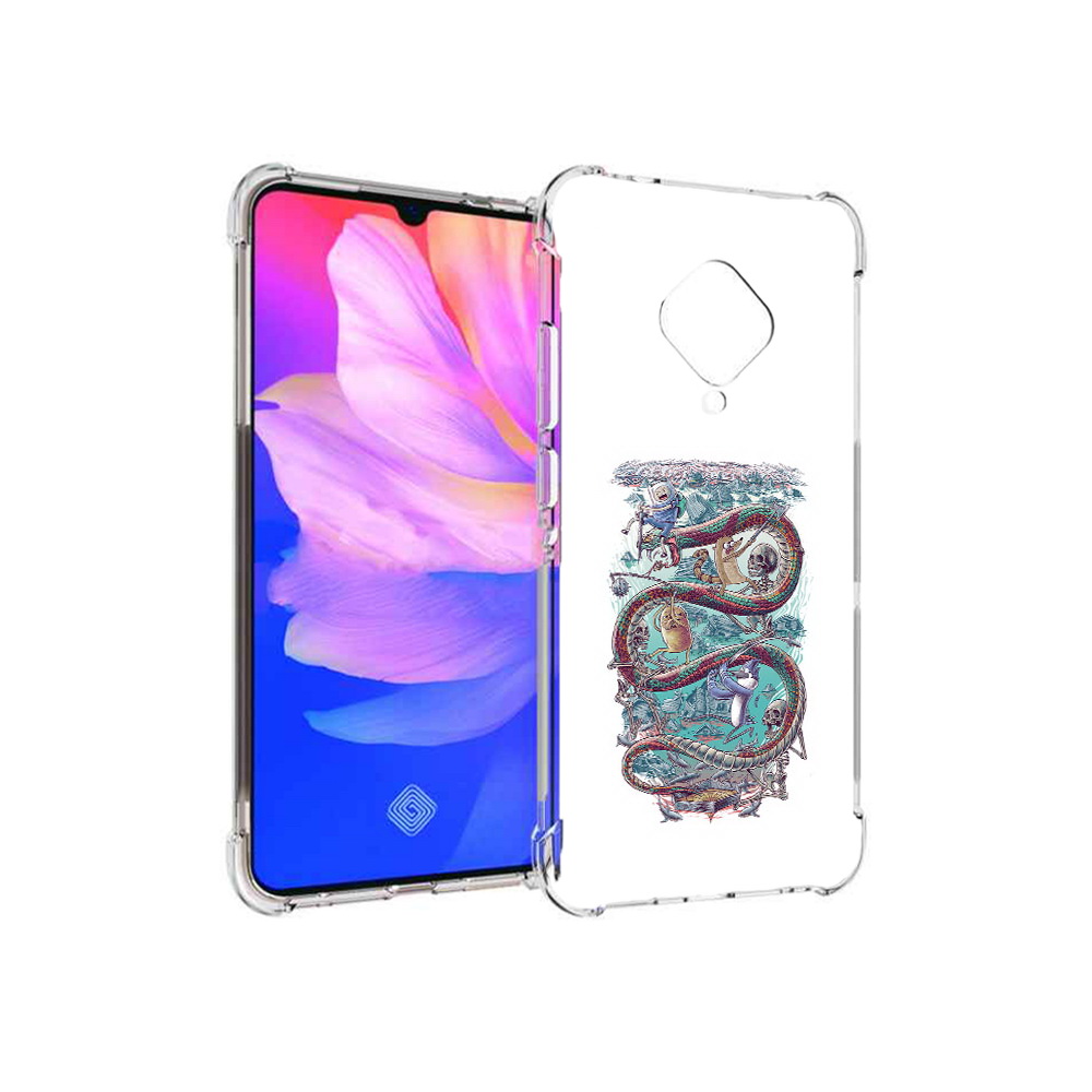 

Чехол MyPads Tocco для Vivo V17 время приключений страшилка (PT147343.378.280), Прозрачный, Tocco