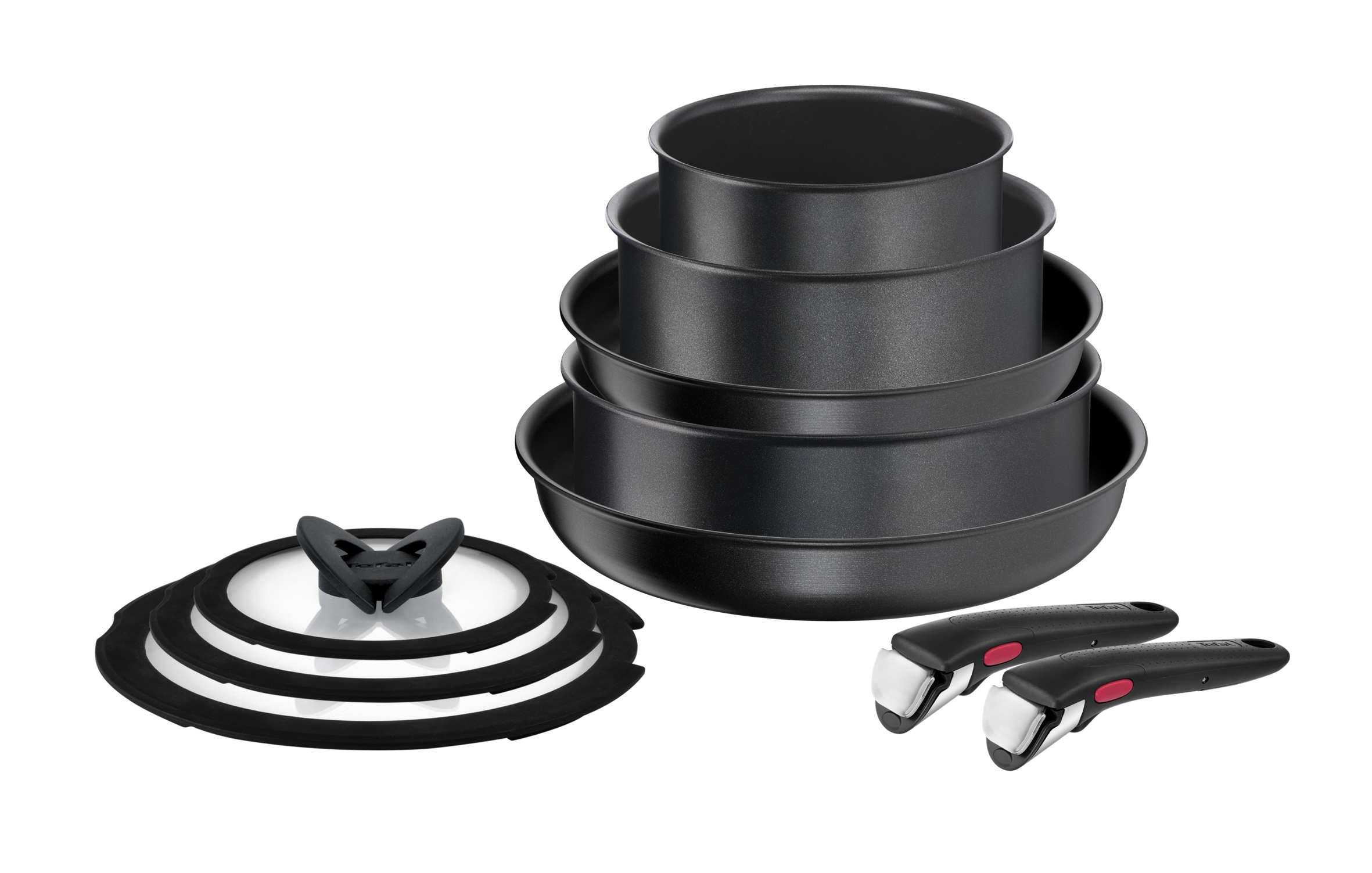 фото Набор посуды tefal ingenio daily chef black l7629142, 10 предметов, 16/20/24/24/28 см