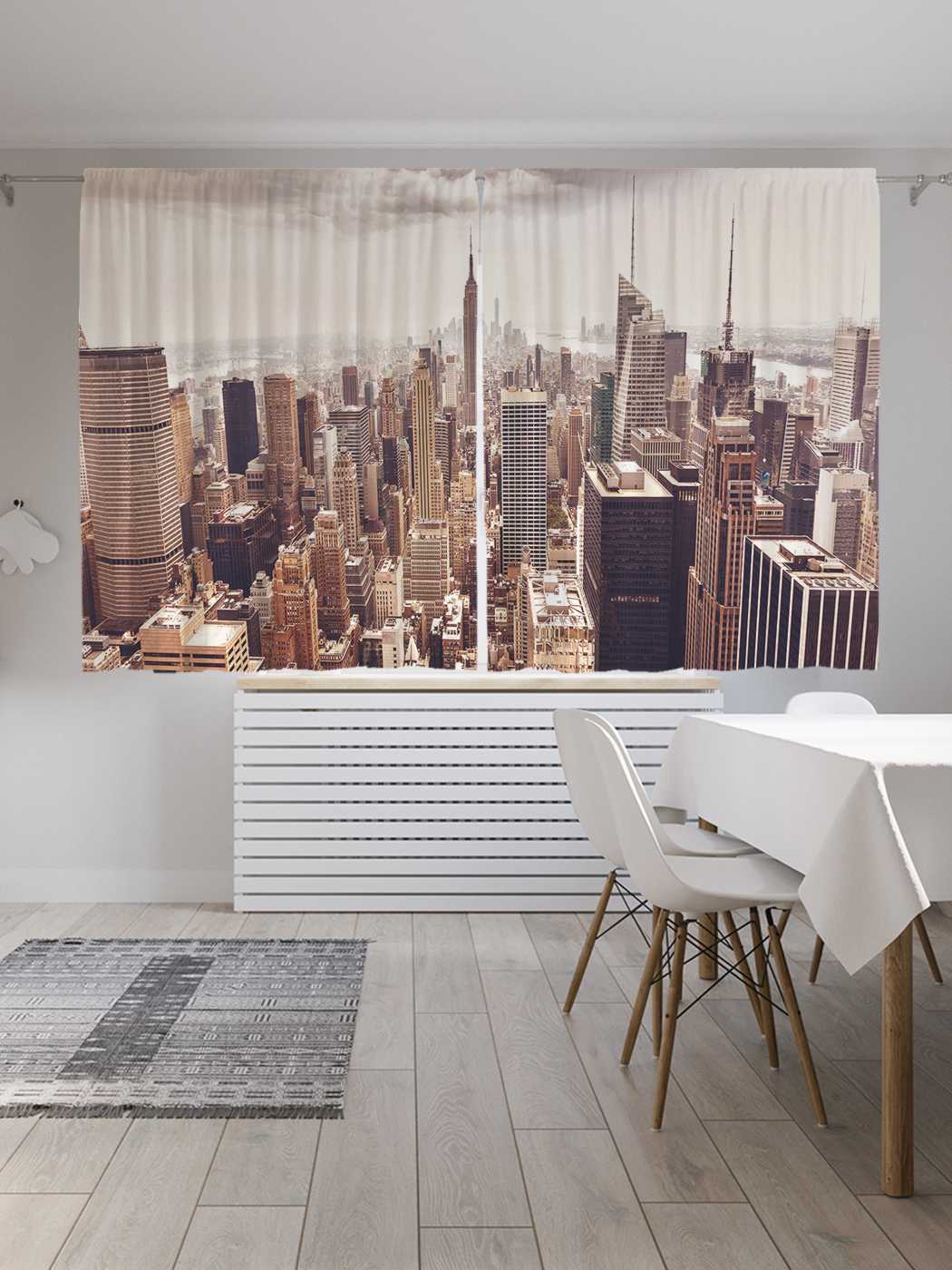фото Классические шторы joyarty "городская панорама", серия oxford delux, 2 полотна 145x180 см