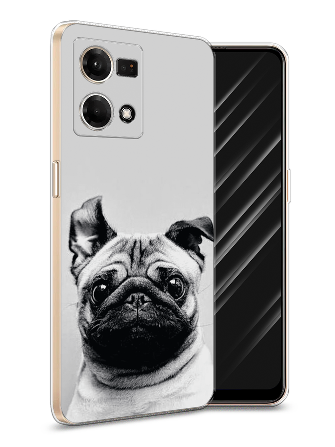 

Чехол Awog на Oppo Reno 8 4G "Ушастый мопс", Серый, 2511450-1