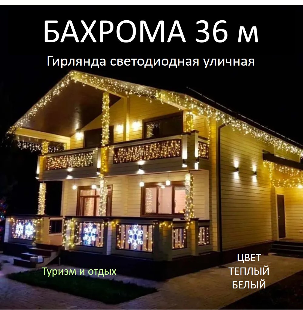 

Гирлянда бахрома SS81-AK00316 36 x 0,6м желтый