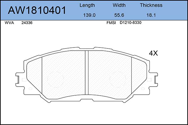 Тормозные колодки AywiParts дисковые AW1810401