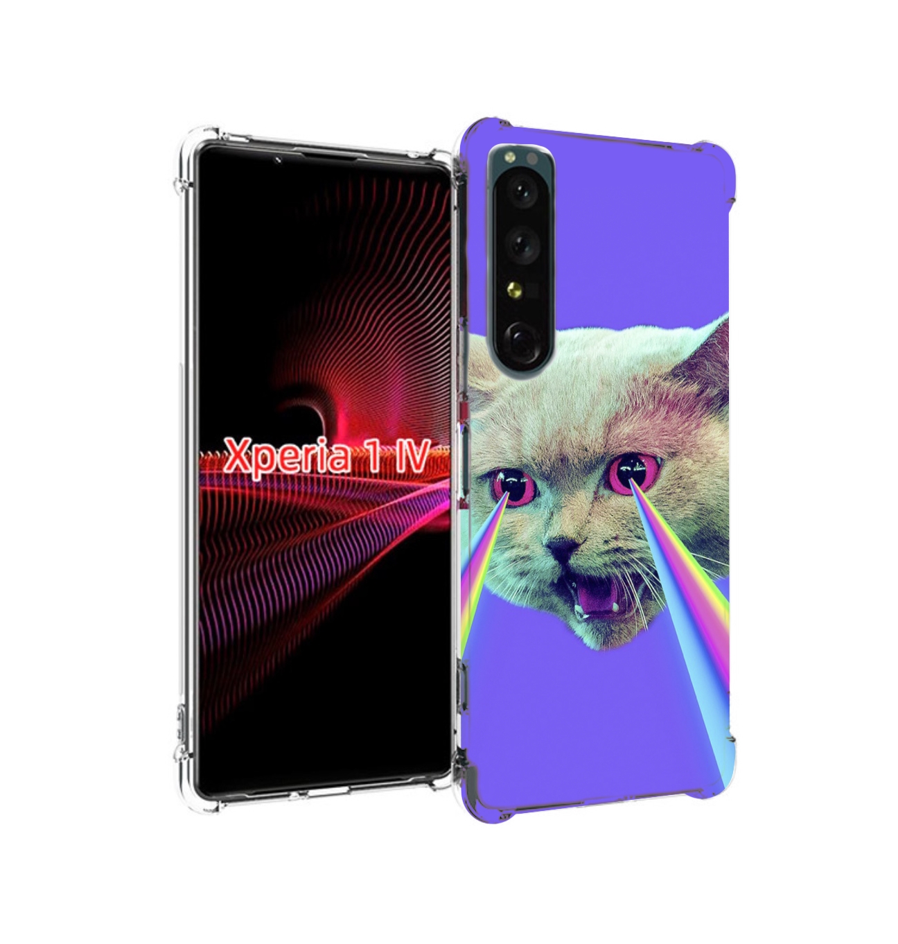 

Чехол накладка MyPads кот с радугой в глазах для Sony Xperia 1 IV, Прозрачный, Tocco