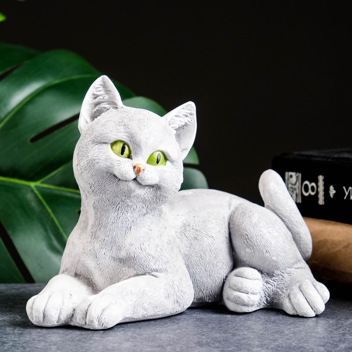 

Фигура "Кошечка лежит" белая, 18х13х13см, Белый