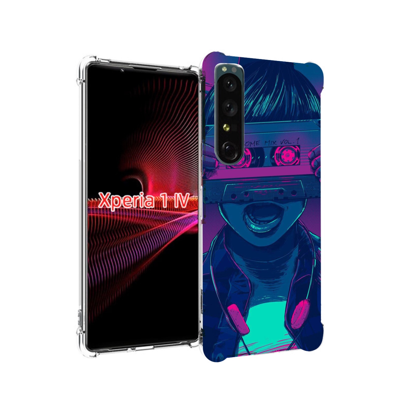 

Чехол накладка MyPads киберпанк с кассетой для Sony Xperia 1 IV, Прозрачный, Tocco