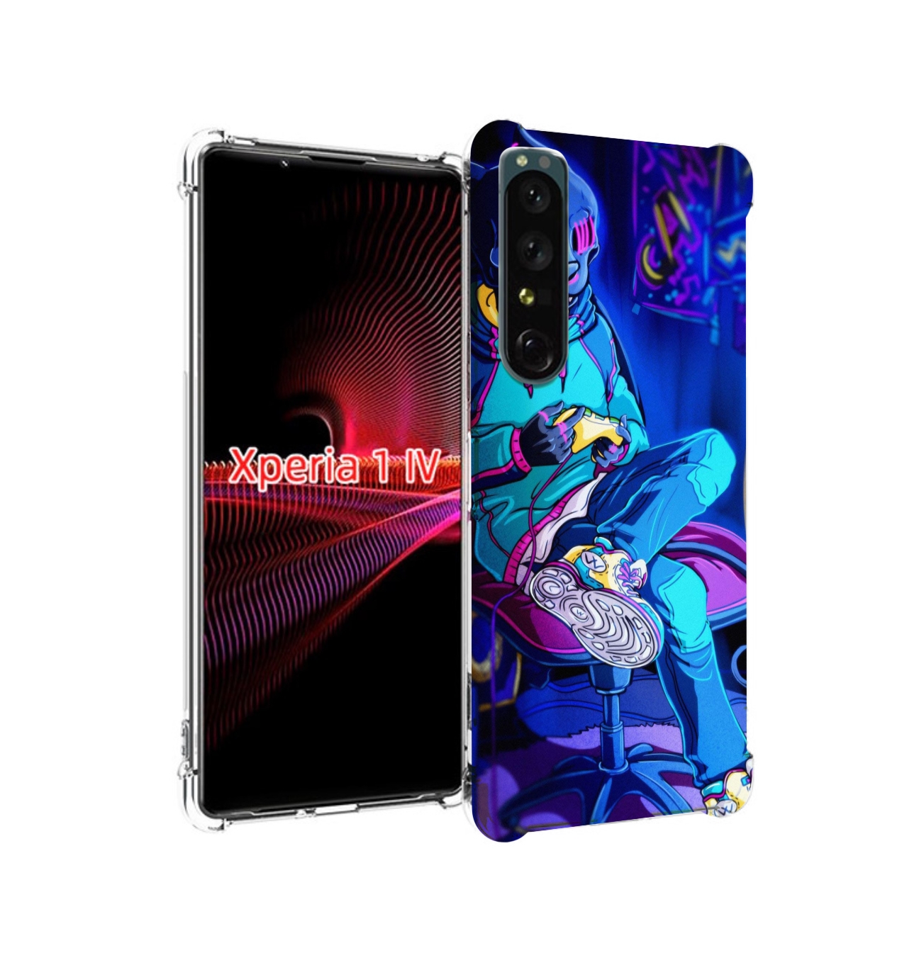 

Чехол накладка MyPads киберпанк игрок для Sony Xperia 1 IV, Прозрачный, Tocco