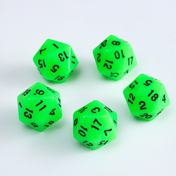 

Набор кубиков для D&D (Dungeons and Dragons, ДнД), серия: D&D, "Сияние. D20",5 шт,светящие, D&D