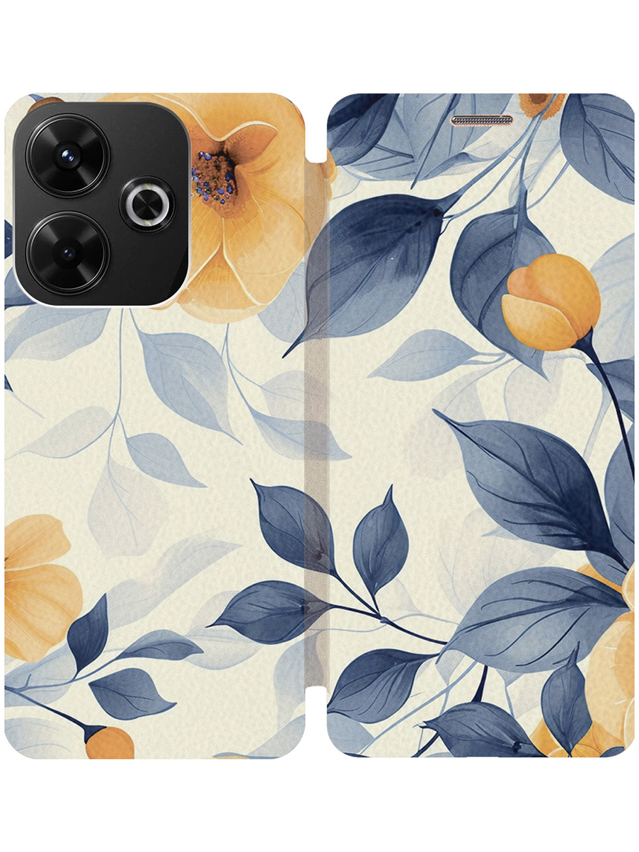 

Чехол-книжка на Xiaomi Redmi 13 / Redmi Note 13R / Poco M6 4g с принтом золотой 815992, Золотистый;белый;желтый, 783988623