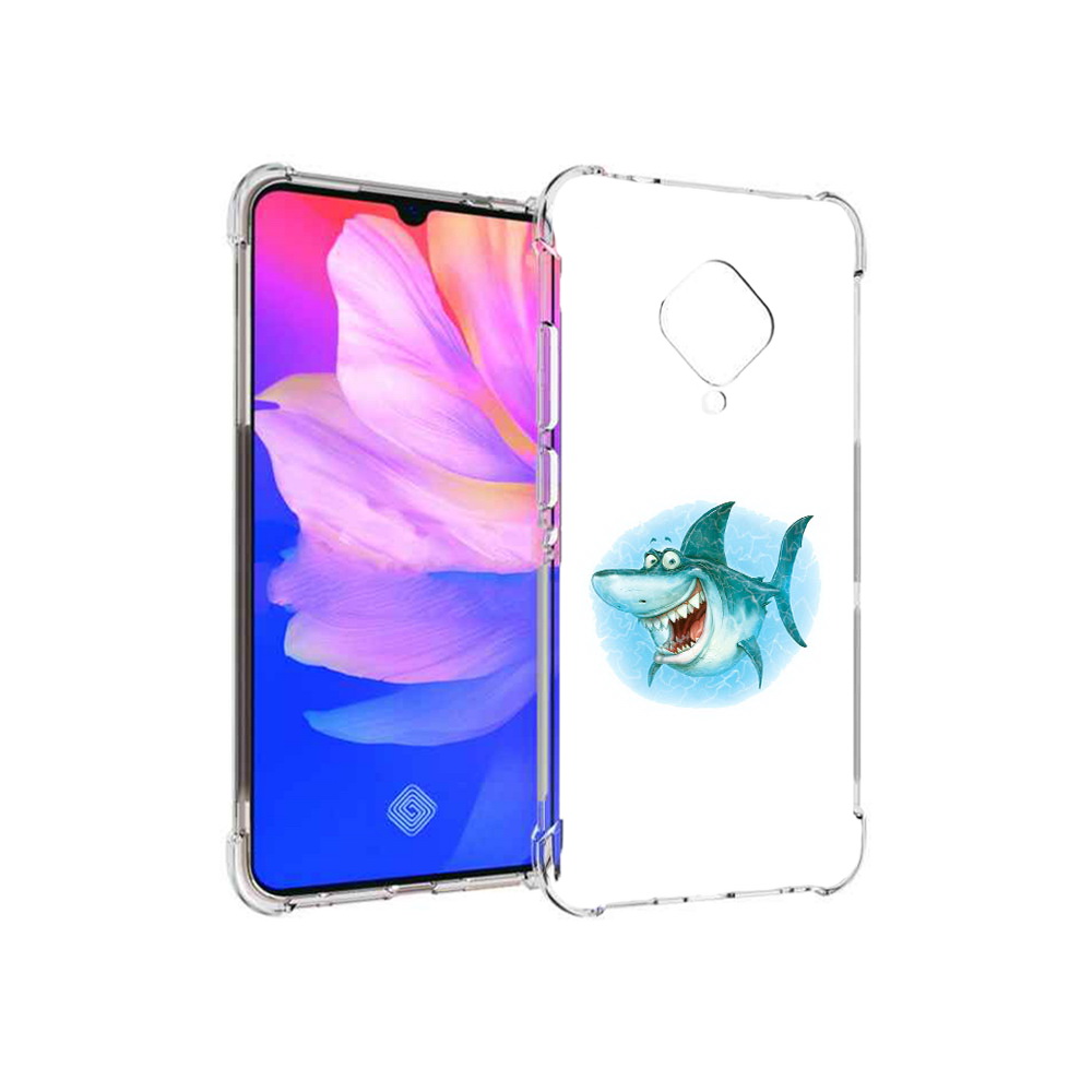 

Чехол MyPads Tocco для Vivo V17 веселая акула (PT147343.378.261), Прозрачный, Tocco