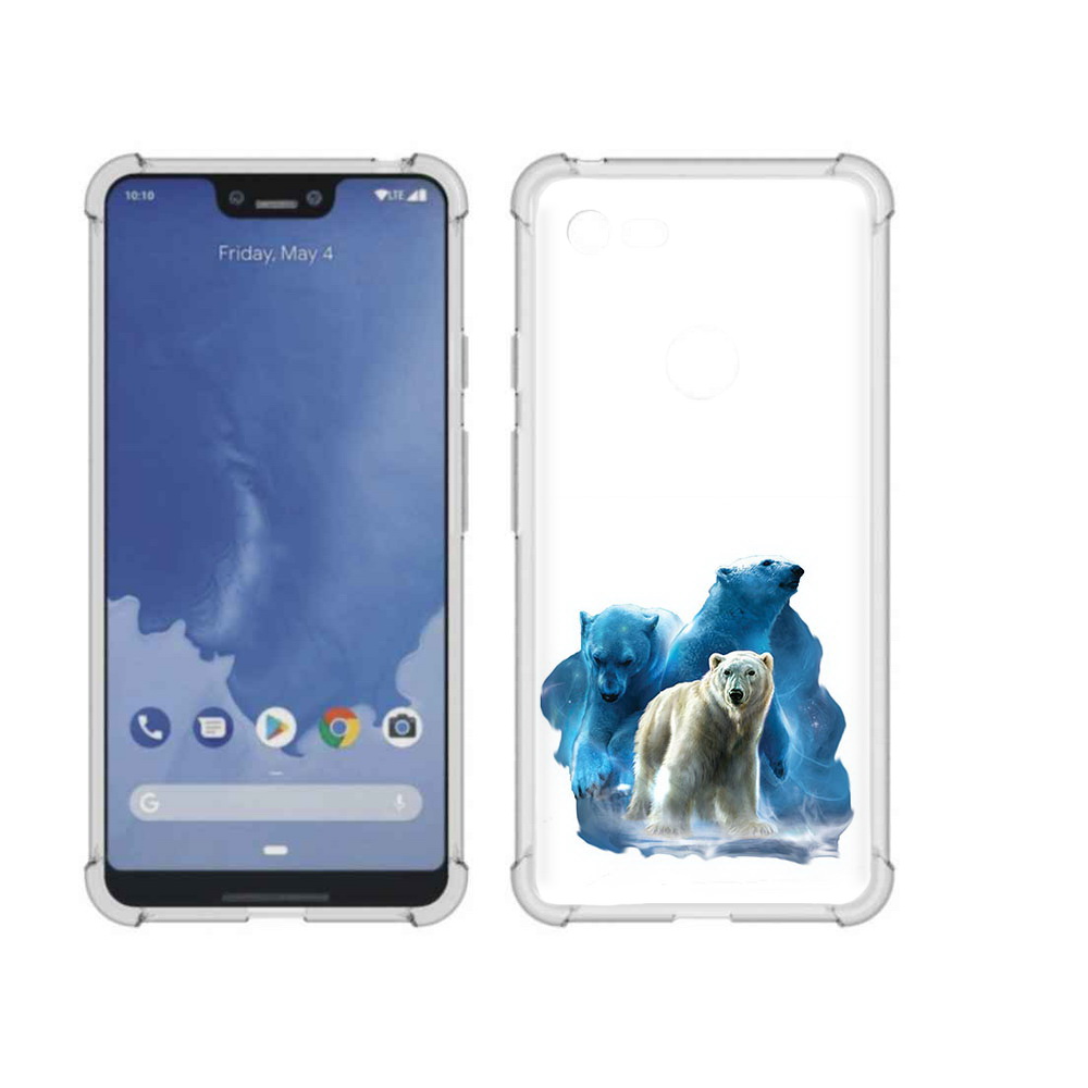 

Чехол MyPads Tocco для Google Pixel 3 XL полярный медведь, Прозрачный, Tocco