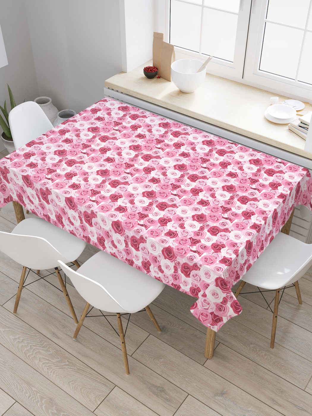 

Скатерть прямоугольная JoyArty "Сплошное полотно роз" из сатена, 120x145 см, Сплошное полотно роз