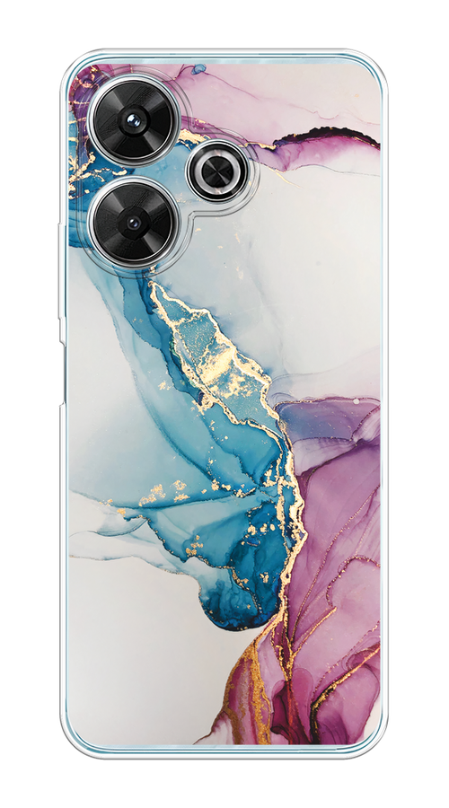 

Чехол на Xiaomi Redmi Note 13R/Redmi 13, Poco M6 4G/M6 Plus "Розовые разводы рисунок", Синий;розовый;золотистый, 322550-1