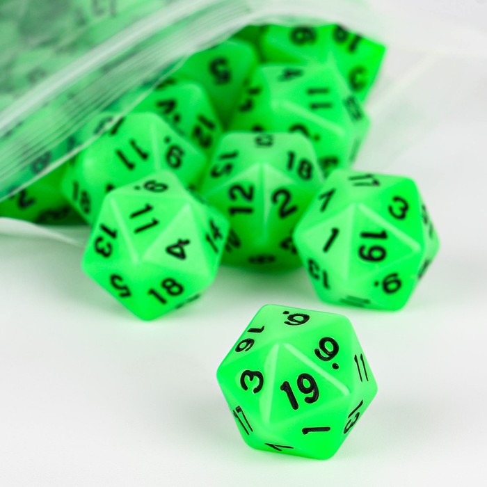 

Кубик для D&D (Dungeons and Dragons, ДнД), серия: D&D, "Сияние. D20", светящийся, D&D
