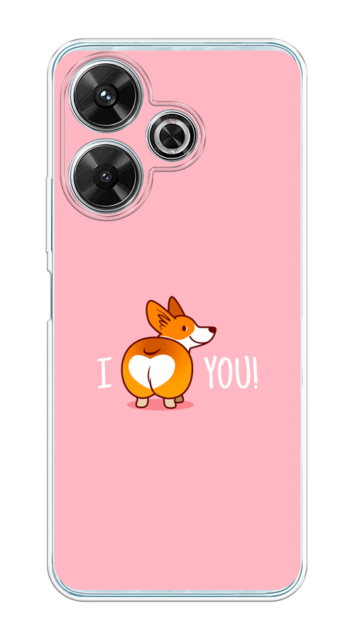 

Чехол на Xiaomi Redmi Note 13R/Redmi 13, Poco M6 4G/M6 Plus "Корги I love you", Розовый;коричневый;белый, 322550-1