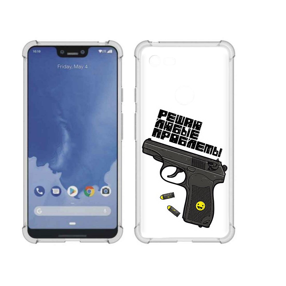 

Чехол MyPads Tocco для Google Pixel 3 XL пистолет против проблем, Прозрачный, Tocco