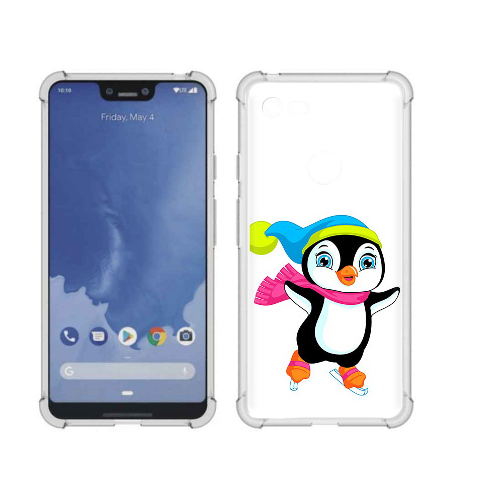

Чехол MyPads Tocco для Google Pixel 3 XL пингвин на коньках, Прозрачный, Tocco
