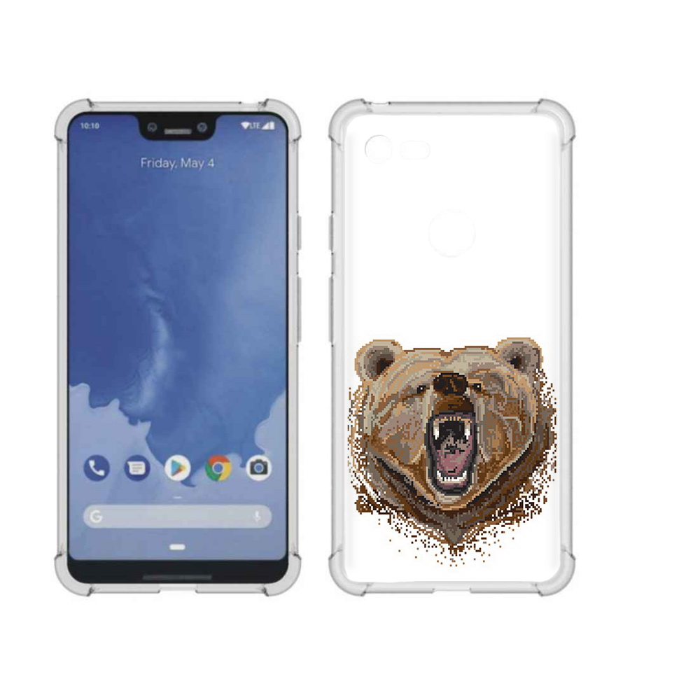 

Чехол MyPads Tocco для Google Pixel 3 XL пиксельный медведь, Прозрачный, Tocco