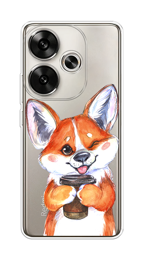 

Чехол на Xiaomi Redmi Turbo 3 "Корги с кофе", Оранжевый;белый, 322150-1