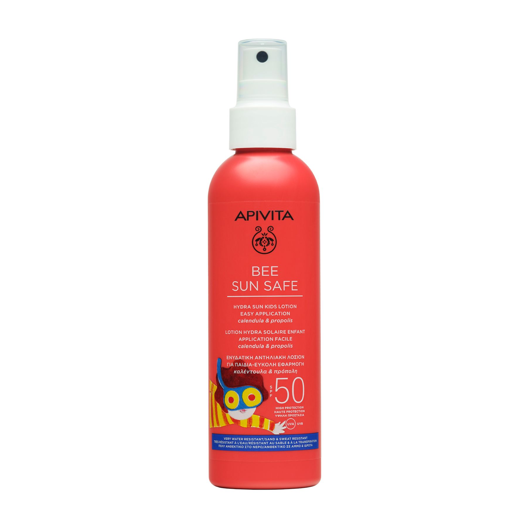 Солнцезащитный спрей Apivita Bee Sun Safe Hydra Sun Kids Lotion SPF50 для Детей, 200 мл