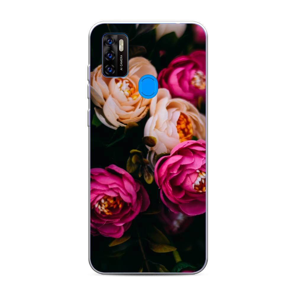 

Чехол Awog на ZTE Blade A7s 2020 / ЗТЕ Блэйд A7s 2020 "Розовые пионы на черном", Разноцветный, 133950-8