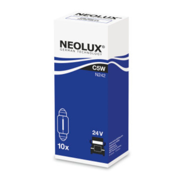 фото Лампа 5w 24v sv8.5-8 5xfs10 neolx c5w (складная картонная коробка) neolux