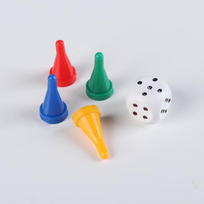 

Набор для настольных игр: кубик 1.5х1.5 см конусные фишки, 1.2х2.3 см