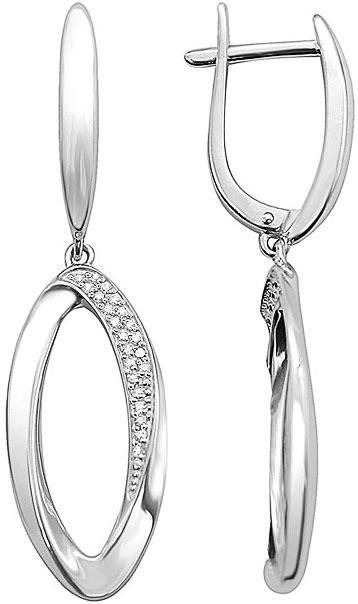 

Серьги женские Vesna jewelry 2941-251-01-00 из белого золота, бриллиант, 2941-251-01-00