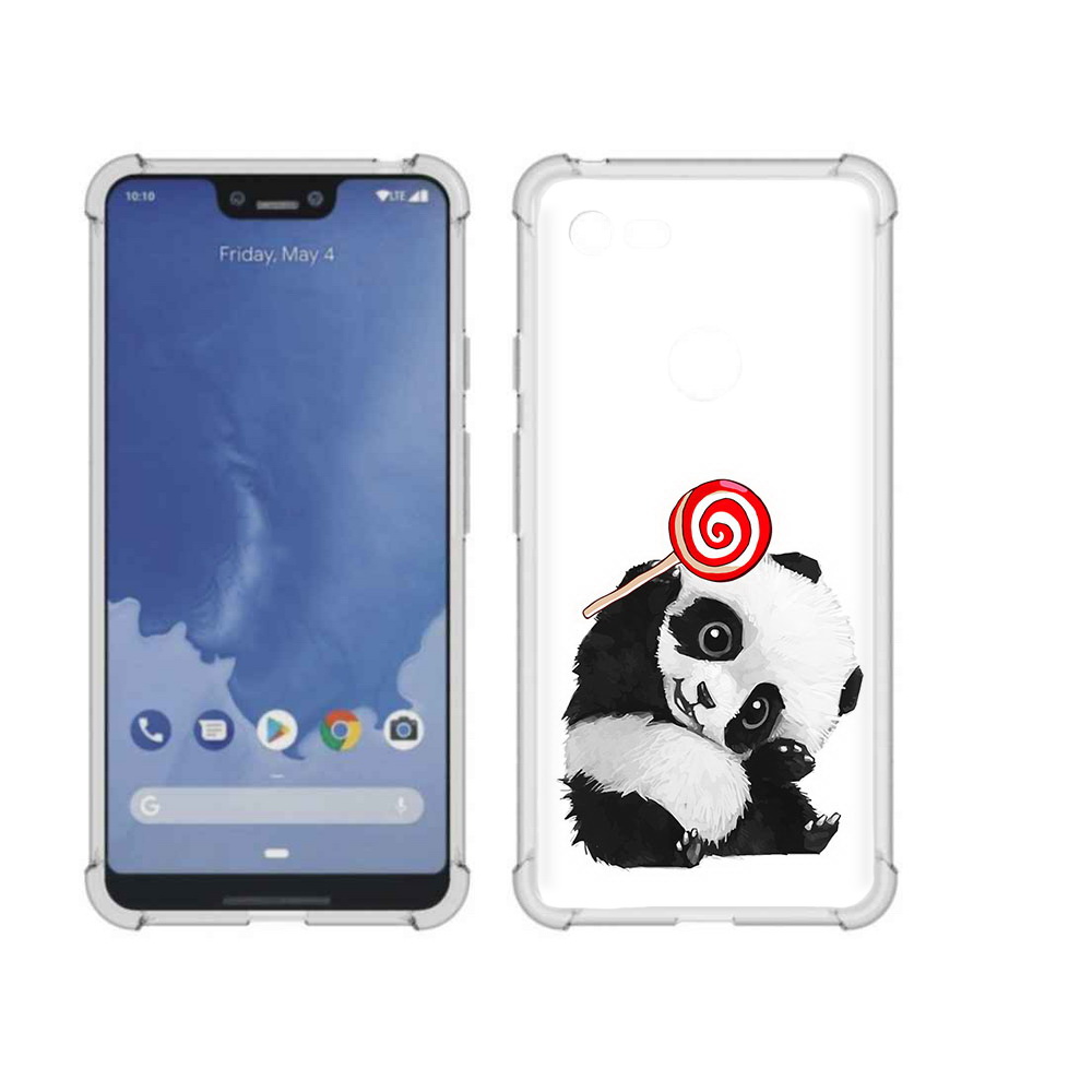 

Чехол MyPads Tocco для Google Pixel 3 XL панда с леденцом, Прозрачный, Tocco