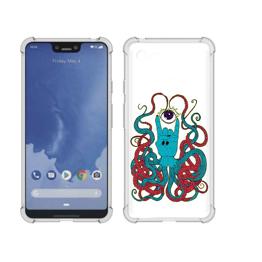 

Чехол MyPads Tocco для Google Pixel 3 XL осьминог-рука абстракция, Прозрачный, Tocco