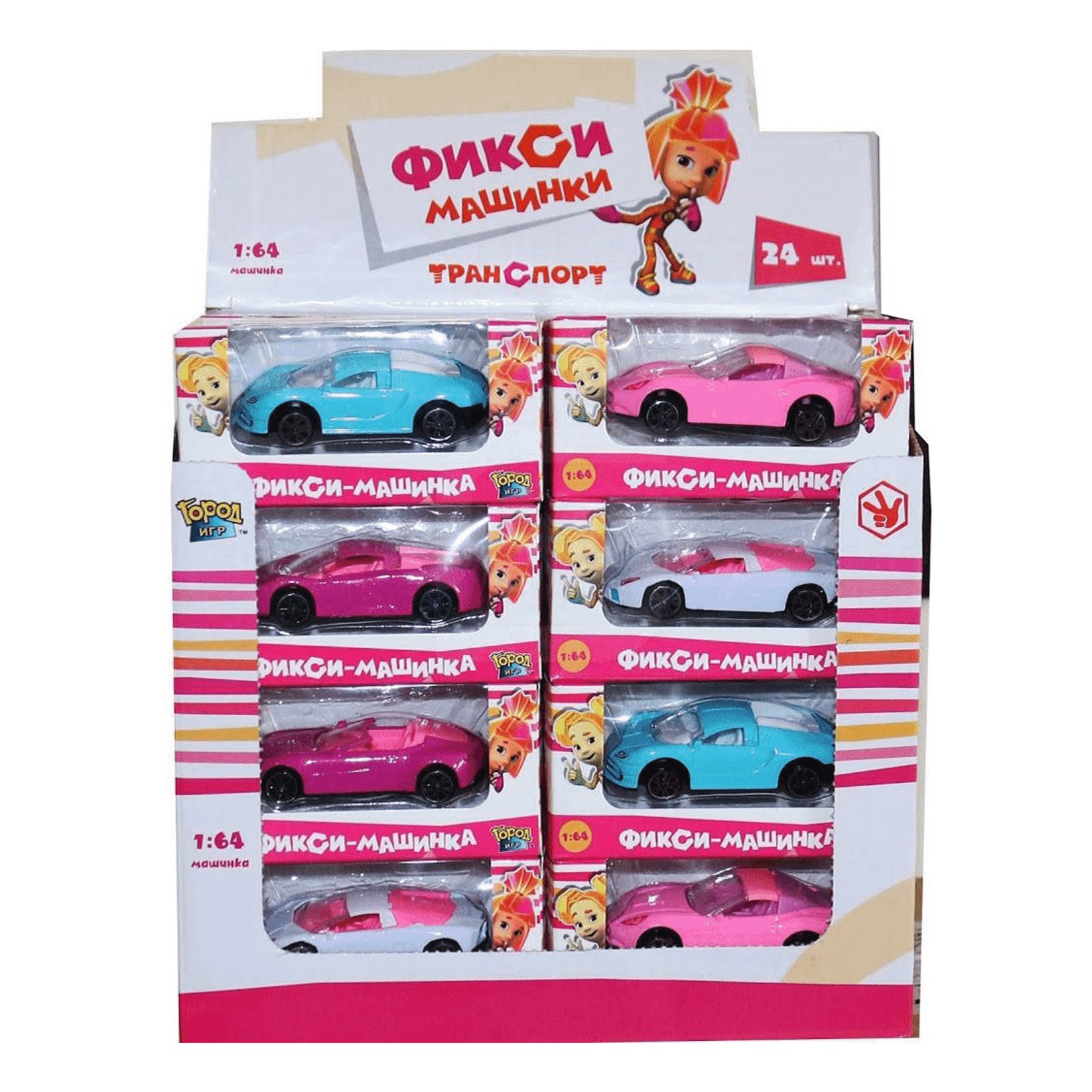 

Машинка Город игр Фиксики Симка IQ Boy Car Mini в ассортименте, Розовый;голубой;белый